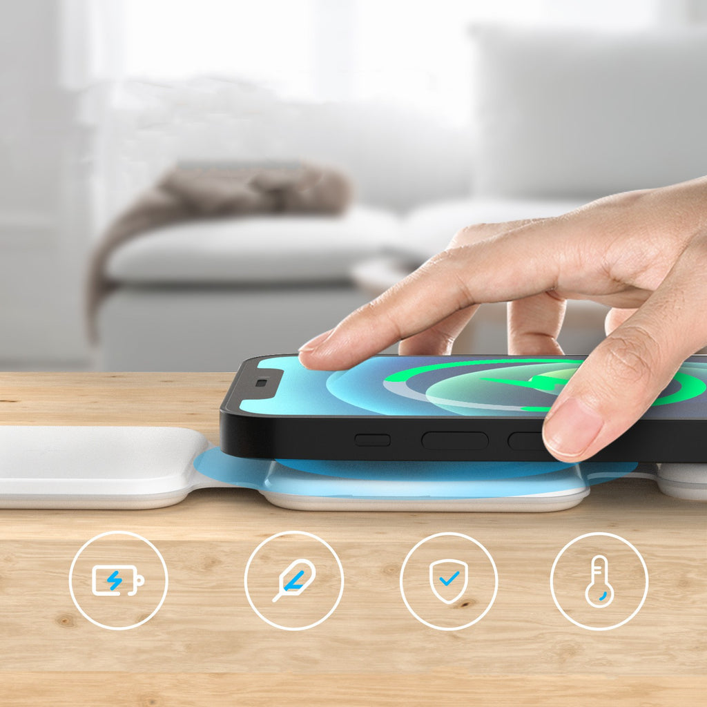 Smartphone charging on compact 15W wireless charging station