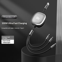 100W Retractable 3-in-1 Fast Charging Cable, image 5