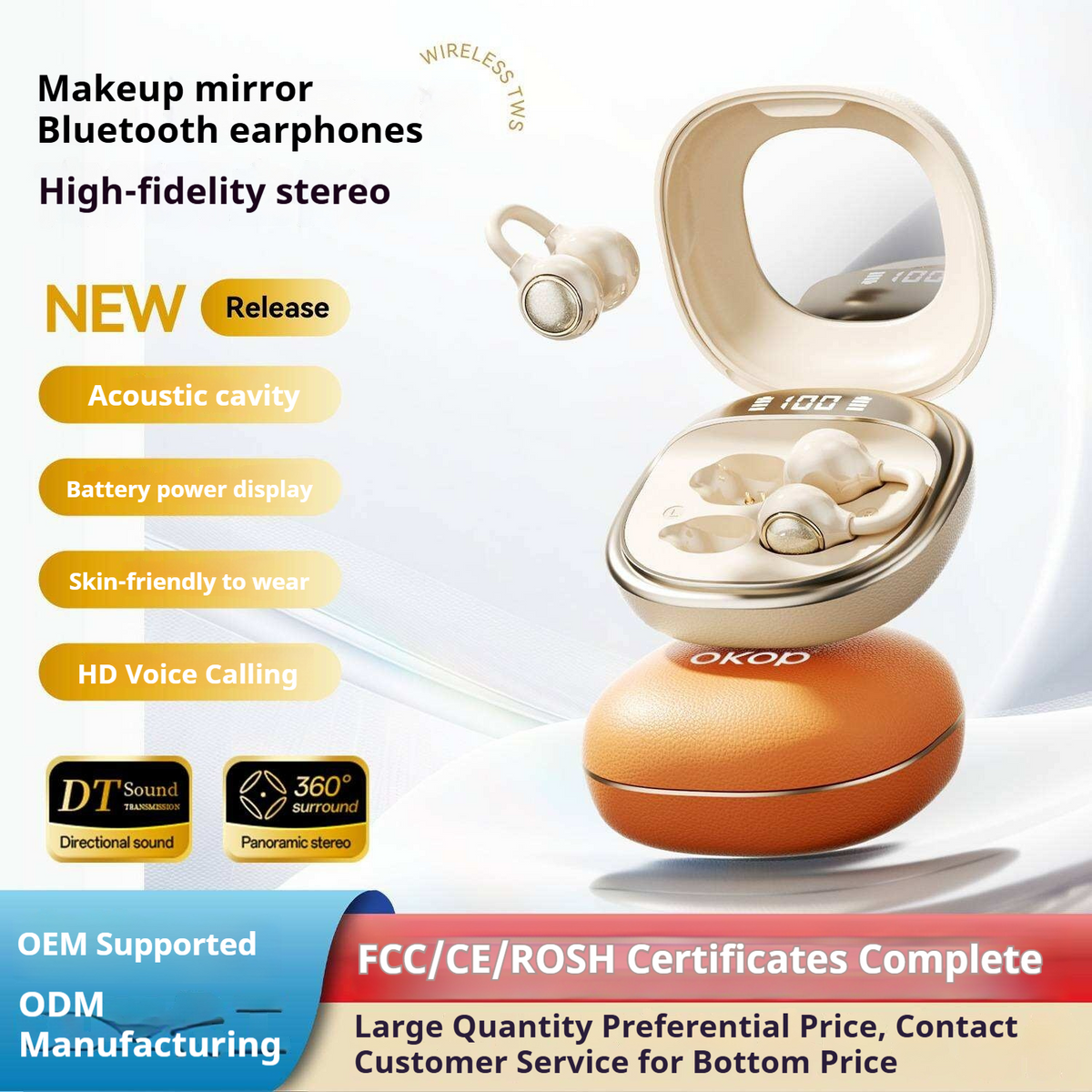 Smart Clip-On Open-Ear Wireless Earbuds, image 2
